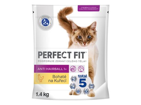 Perfect fit cat Anti-hairball s kuřecím 1,4kg 