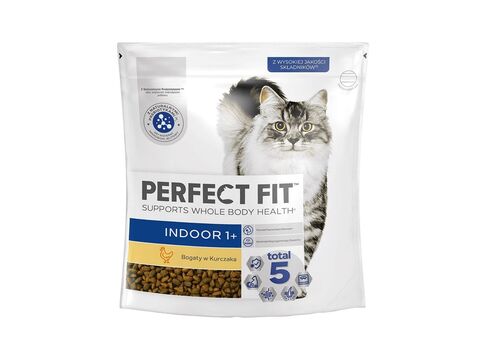 Perfect fit cat Adult Indoor 750 g kuře + dárek hravá miska