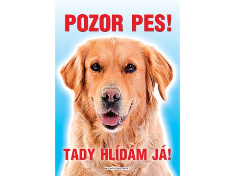 Grel Tabulka pozor pes zlatý retrívr