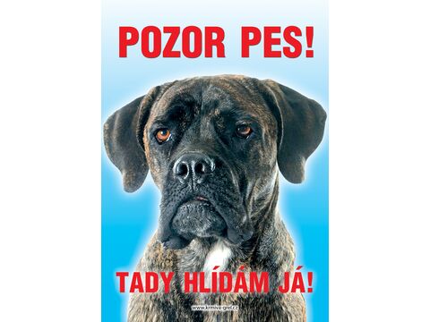 Grel Tabulka pozor pes italský mastif žíhaný (cane corso)