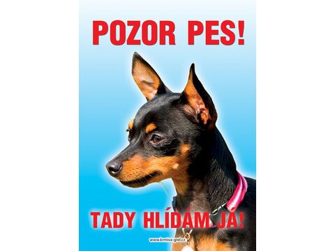 Grel nálepka pozor pes pražský krysařík