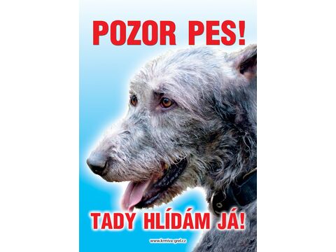 Grel Tabulka pozor pes irský vlkodav