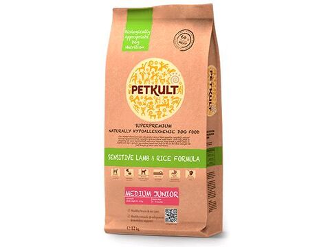 Petkult dog medium Junior lamb & rice 12 kg