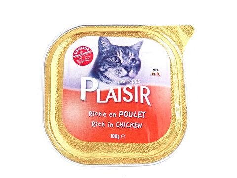 PLAISIR vanička 100g  pro dospělé i sterilizované kočky kuřecí 