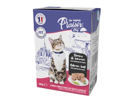 Plaisir Chef TETRAPACK pro dospělé kočky losos se špenátem a smetanou paté 190g