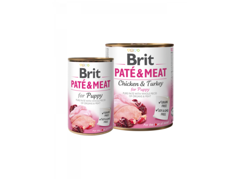 Brit Puppy Paté & Meat 400 g chicken & Turkey grain free pro štěně 3.124