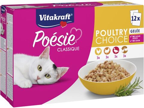 Poésie Classique Multipack 12x 85 g kuře, krůta,  kachna v želé kapsa+dárek Vitakraft cat 