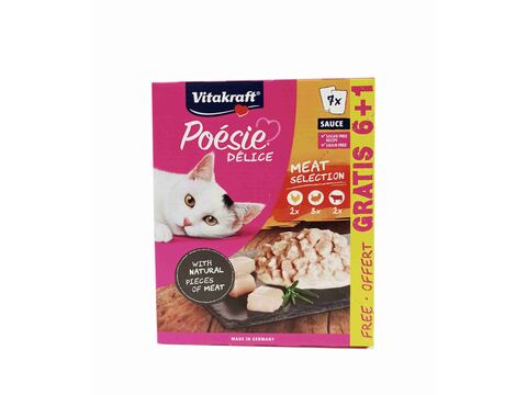 Poésie Multipack v omáčce 6 x 85 g + 1 gratis,  2x kuře,3x krocan, 2x hov.kapsa