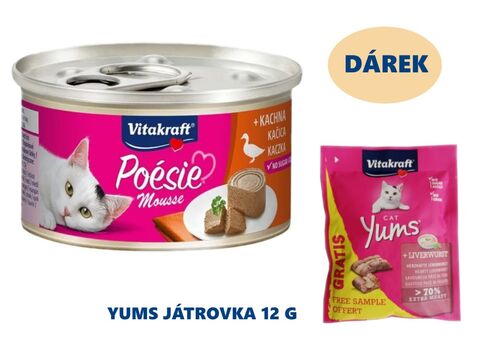 Vitakraft Poésie Mousse kachna 85 g konzerva+dárek Vitakraft cat Yums 12 g játrovka