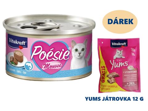 Vitakraft Poésie Mousse losos 85 g konzerva+dárek Vitakraft cat Yums 12 g játrovka
