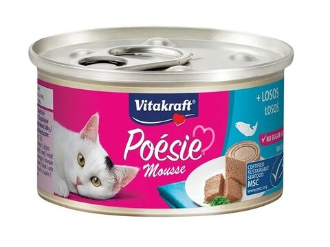 Vitakraft Poésie Mousse losos 85 g konzerva+dárek Vitakraft cat Yums 12 g játrovka