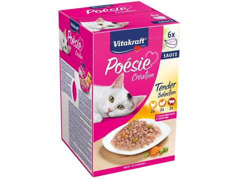 Vitakraft Poésie Création Multipack v omáčce 6 x 85 g kuře, krůta, hovězí vanička+dárek