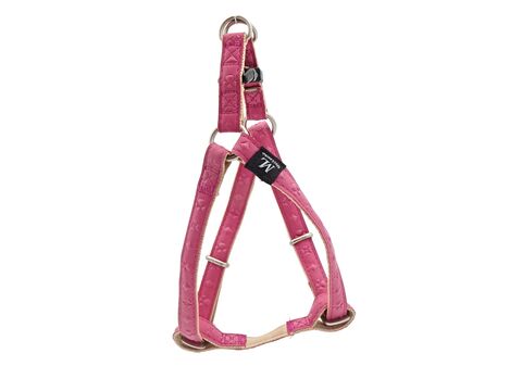 Nayeco postroj Macleathet Star Fucsia 10mm/25-40cm koženkový růžový