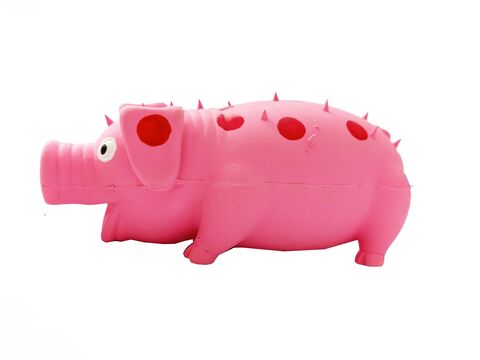 Tatrapet hračka pro psa prasátko chrochtací 16 cm latex růžová