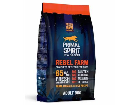 Primal Spirit Dog 65% Rebel Farm 1 kg za studena lisované granule kuře,ryba 1.202 