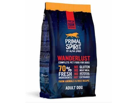 Primal Spirit Dog 70% Wanderlust 1 kg za studena lisované granule kuře,ryby  1.198 