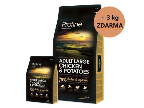 Profine Adult large chicken & potatoes 15 kg + 3 kg zdarma 13.519