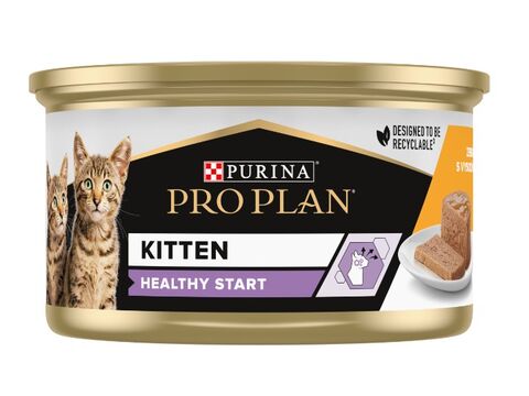 PRO PLAN KITTEN HEALTHY START kuře kousky v paštice 85 g konzerva 