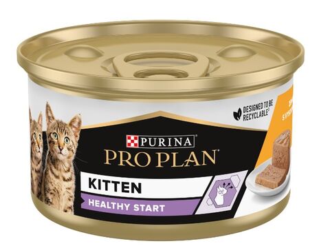 PRO PLAN KITTEN HEALTHY START kuře kousky v paštice 85 g konzerva 