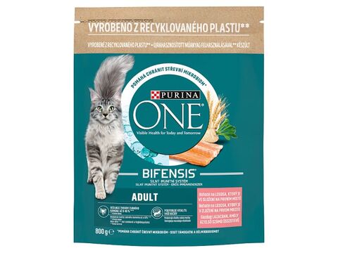 Purina ONE BIFENSIS Adult 800 g s lososem a celozrnnými obilovinami 