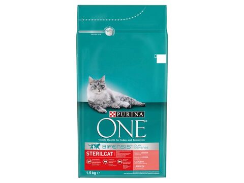 Purina ONE Sterilcat 1,5 kg s losos a pšenice 