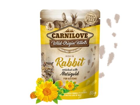 Carnilove Cat Pouch Rich in Rabbit Enriched with Marigold for Kittens 85 g 4.144