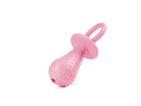 Record hračka pro psa dudlík 14 cm guma TPR, růžová