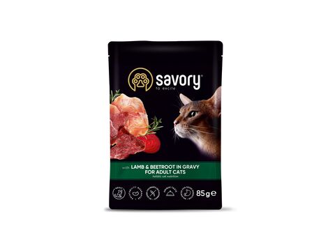Savoury adult jehněčí s červenou řepou 85 g kapsa
