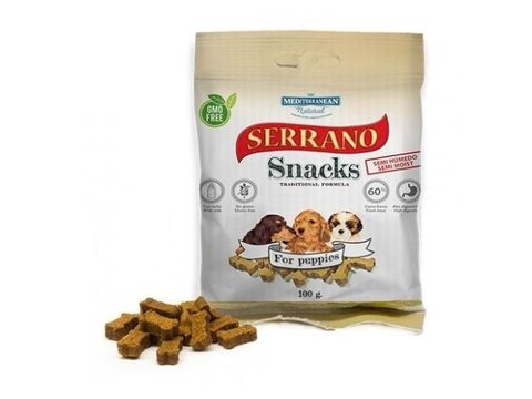 Serrano Snack Meditky pro štěňata 100 g tréninkové kostičky kuře,šunka