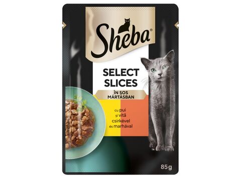 Sheba Select Slices ve šťávě kuře a hovězí 85 g kapsa