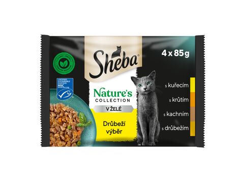 Sheba Nature"s collection Drůbeží výběr 4 x 85 g kuře, krůta, kachna, drůbež v želé

