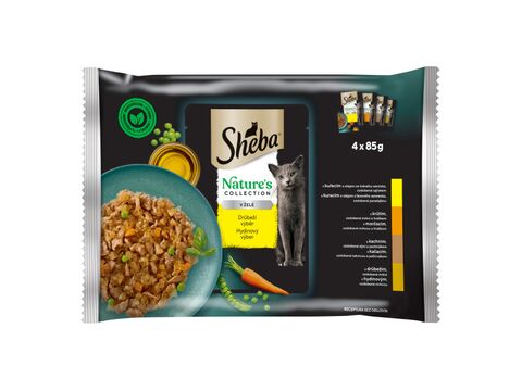 Sheba Nature"s collection Drůbeží výběr 4 x 85 g kuře, krůta, kachna, drůbež v želé

