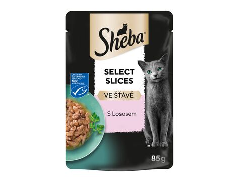 Sheba Select Slices ve šťávě losos 85 g kapsa 