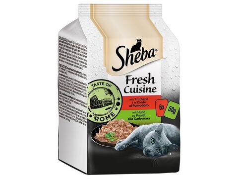Sheba Fresh & Fine kapsa Taste Rome ve šťávě, 6 x 50 g krůta a kuře  doprodej