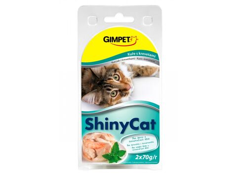 SHINY CAT kuře s krevetami 2 x 70 g v omáčce 