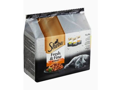 Sheba Fresh & Fine in sauce drůbeží 15 x 50 g kapsa