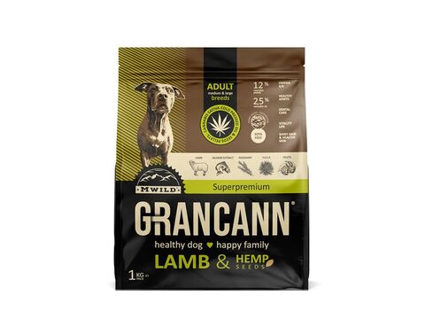 Grancann Lamb & Hemp Adult medium & large breeds - 1 kg s konopným olejem 