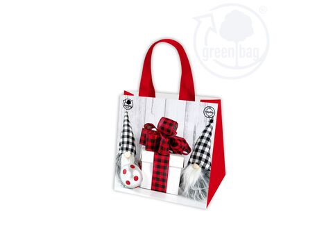 Nákupní taška na pamlsky vánoční červená mašle 21 l,  34 x 34 x 18 cm 