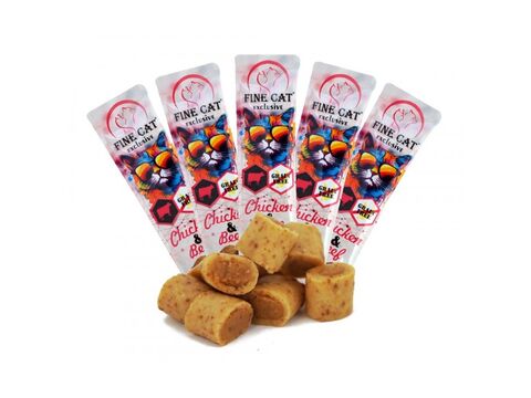 FINE CAT Exclusive Soft Rolls svačinka pro kočky kuřecí a hovězí 5 x 10 g