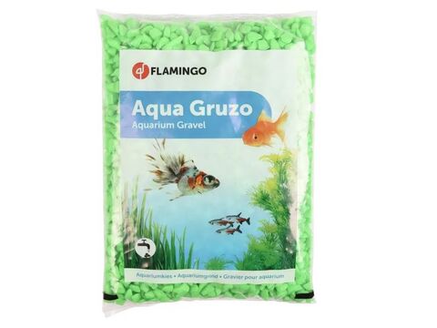 Flamingo neonový akvarijní písek 1 kg zelený