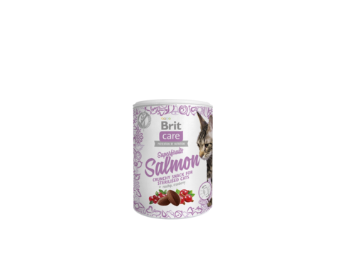 Brit Care Cat snack Superfruits Salmon 100 g šípek a brusinky 
