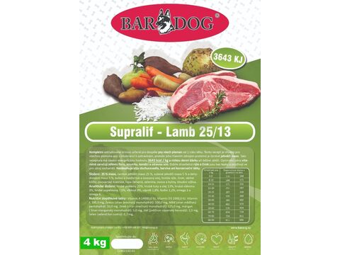 Bardog Supralif Lamb 25/13 4 kg granule 