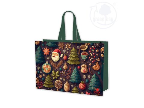 Nákupní taška na pamlsky vánoční pachwork 66 l,  55 x 40 x 30 cm 