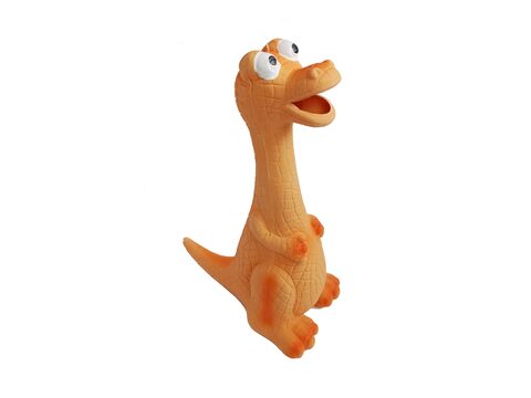 Tatrapet hračka pro psa dinosaurus řvoucí, 19 cm, latex, oranžová
