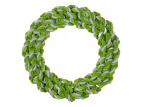 Tatrapet hračka pro psa bavlněný kruh průměr 17 cm zelenobílé