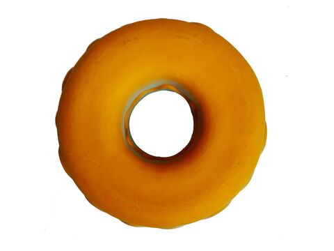 Tatrapet hračka pro psa donut 14 cm pískací latex modrá