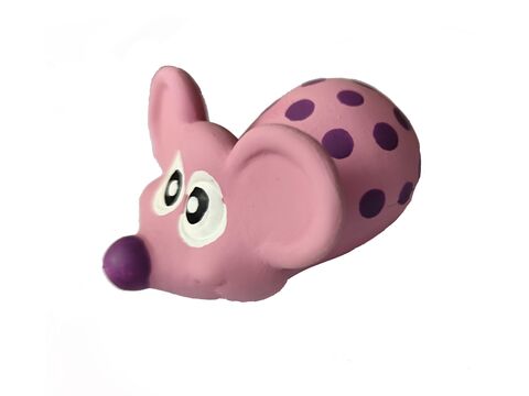 Tatrapet hračka pro psa myška 8 cm pískací latex růžová