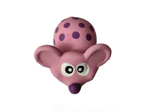 Tatrapet hračka pro psa myška 8 cm pískací latex růžová