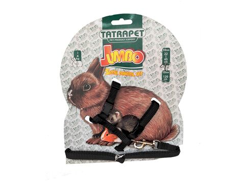 Tatrape MINI postroj a vodítko pro králíka 10 mm x 16 - 22/120 cm černý