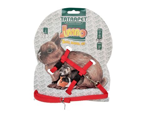 Tatrape MINI postroj a vodítko pro králíka 10 mm x 16 - 22/120 cm červený